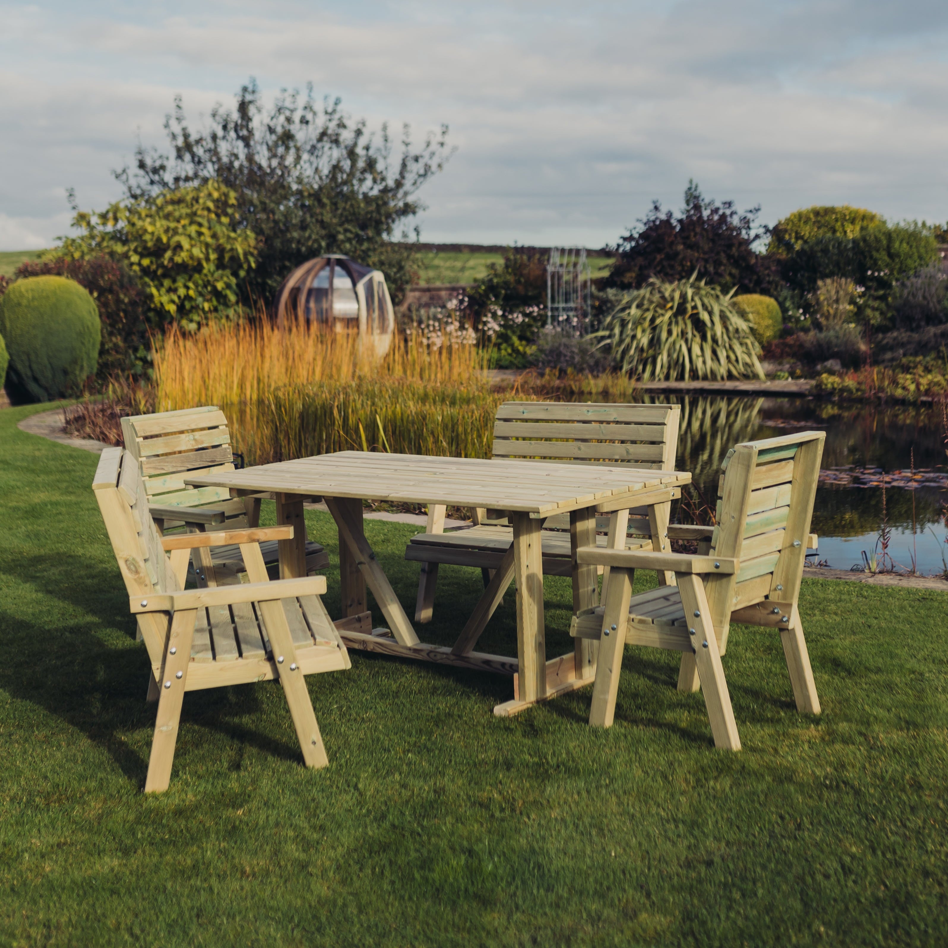 CLOVER TABLE SET - 179CM TABLE 2XC 2XB – Churnet Valley Garden