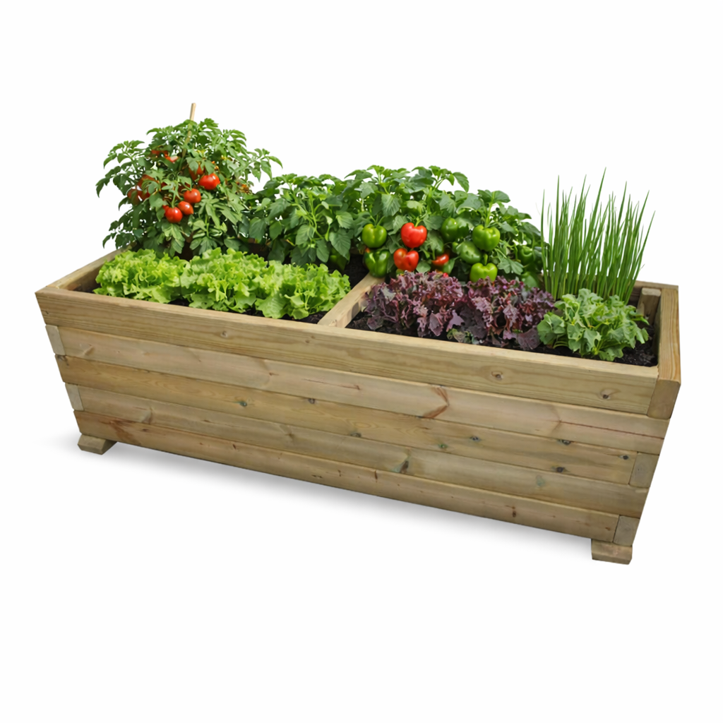 wooden vegetable trough