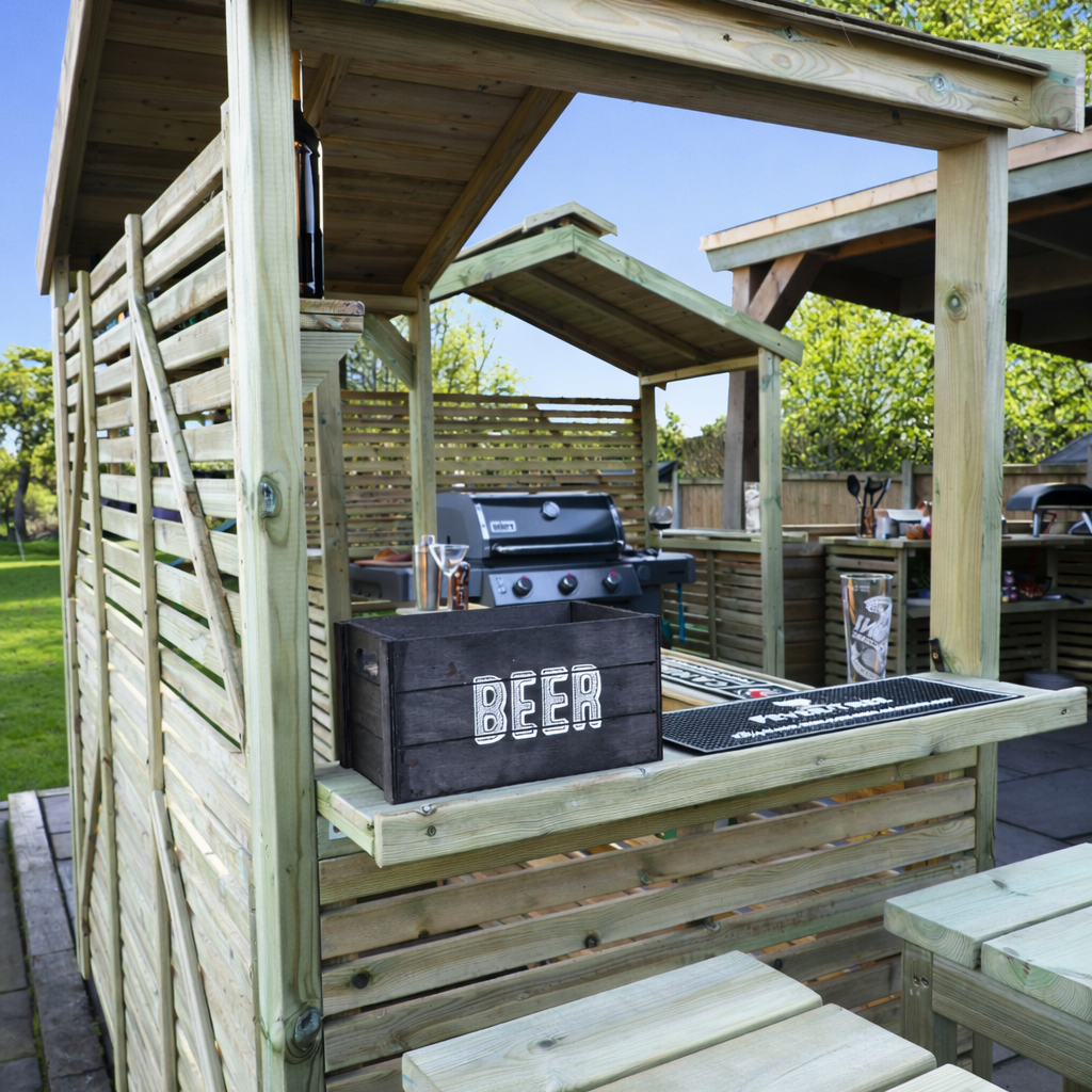 Wooden outdoor bar