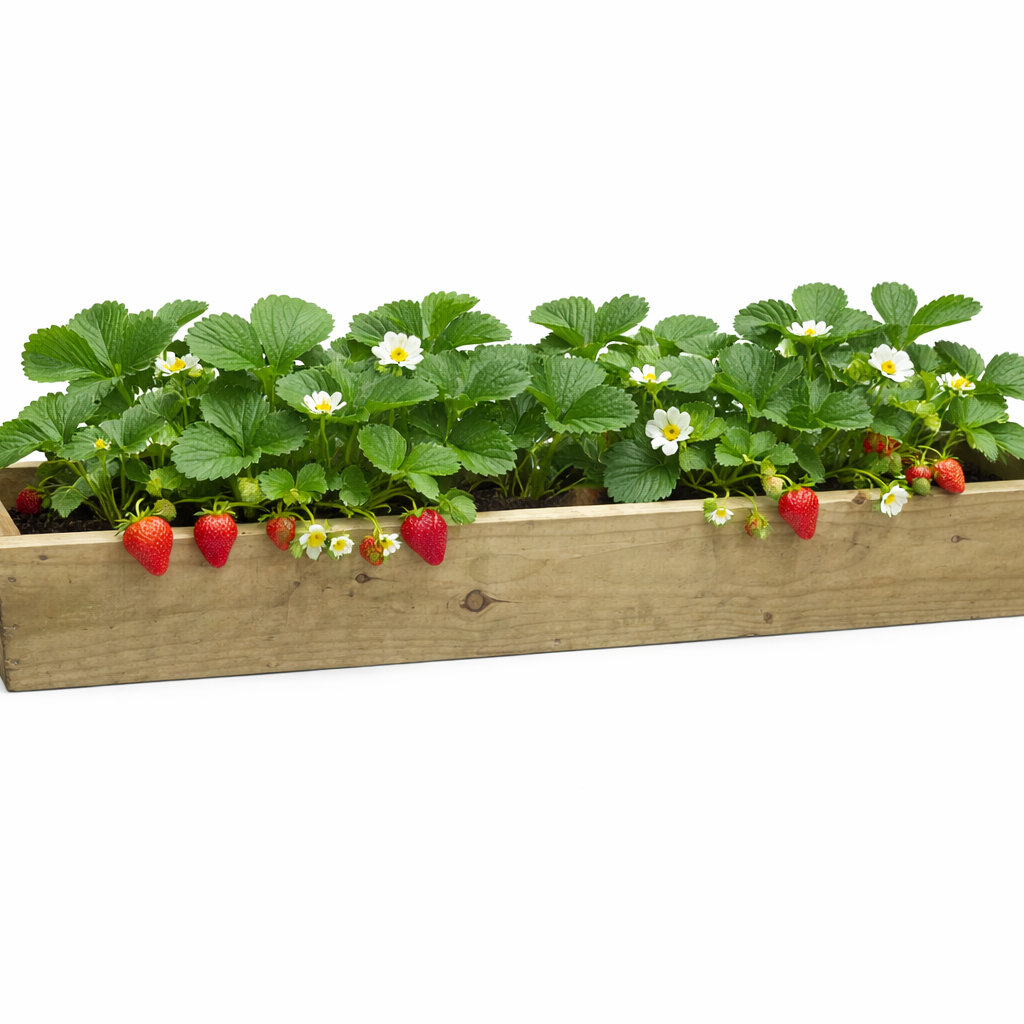 wooden herb trough planter