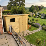 Pressure-treated 10x6 pent shed with right-hand double doors