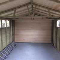 Pressure treated wooden garage garden building