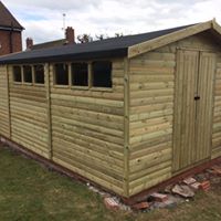 20x10 timber garage showing side and storage section