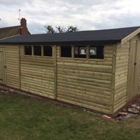 20x10 timber garage exterior with apex roof