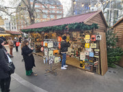 Wooden market chalet with secure trading frontage