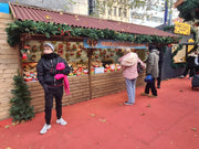 Large Christmas market trading chalet