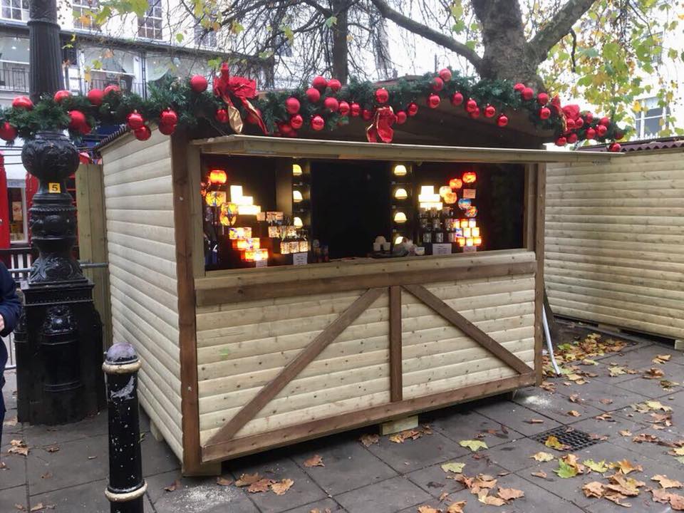 Timber Christmas market chalet for event trading