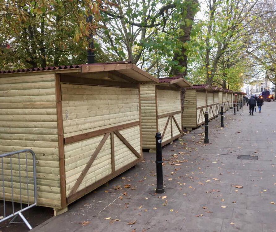 Wooden market chalet for Christmas markets and events