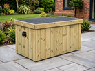 250L Large Garden Storage Chest with closed felt lid and end lifting handle