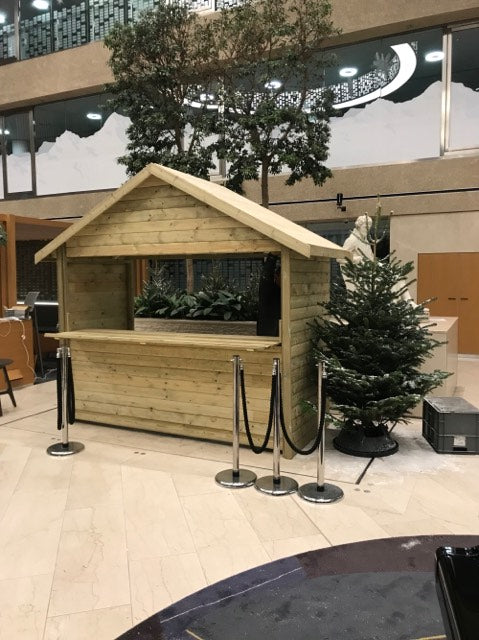 Indoor Christmas market chalet for seasonal retail
