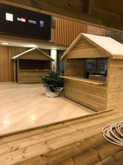 Pressure-treated indoor timber market chalet
