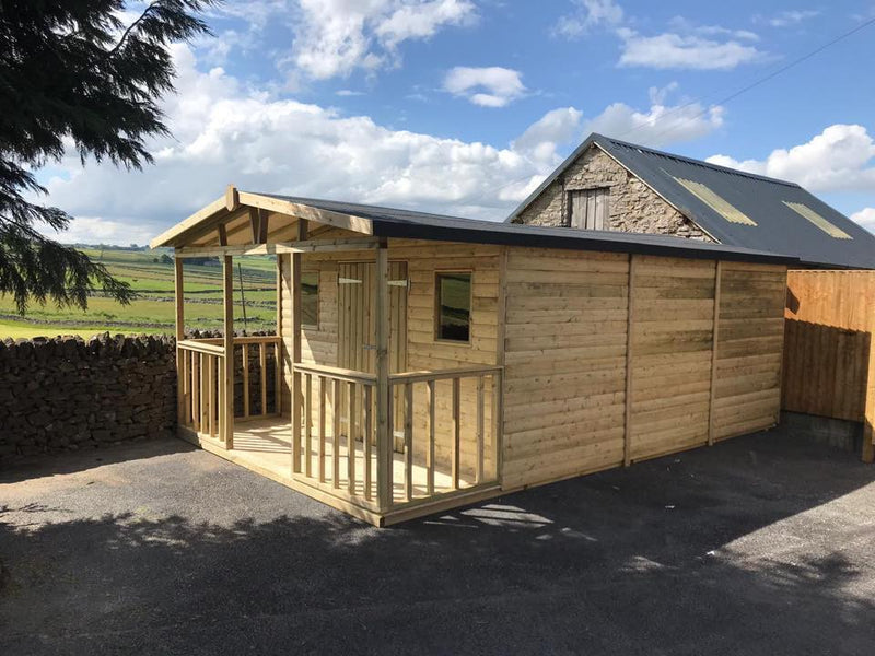 Pressure-treated 20ft x 12ft log cabin exterior