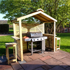 wooden BBQ shelter