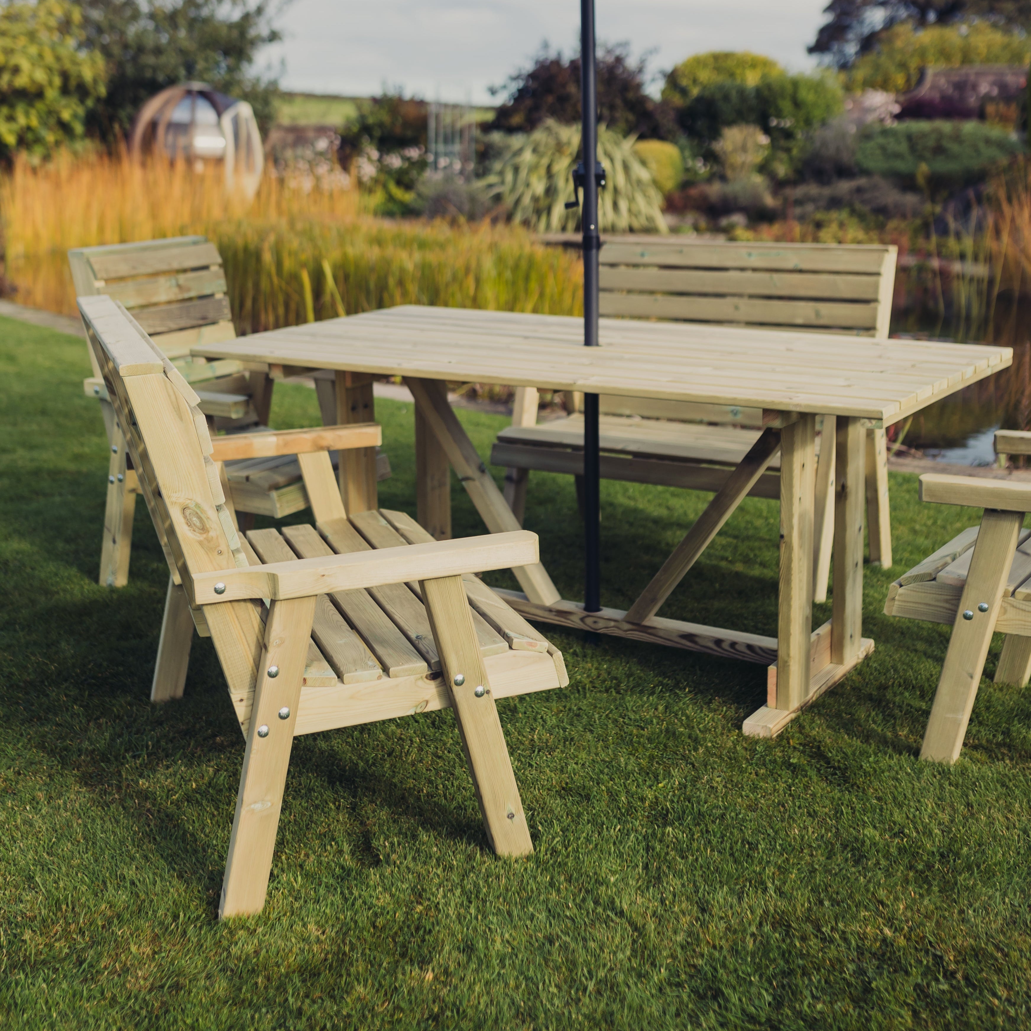 CLOVER TABLE SET - 179CM TABLE 2XC 2XB – Churnet Valley Garden