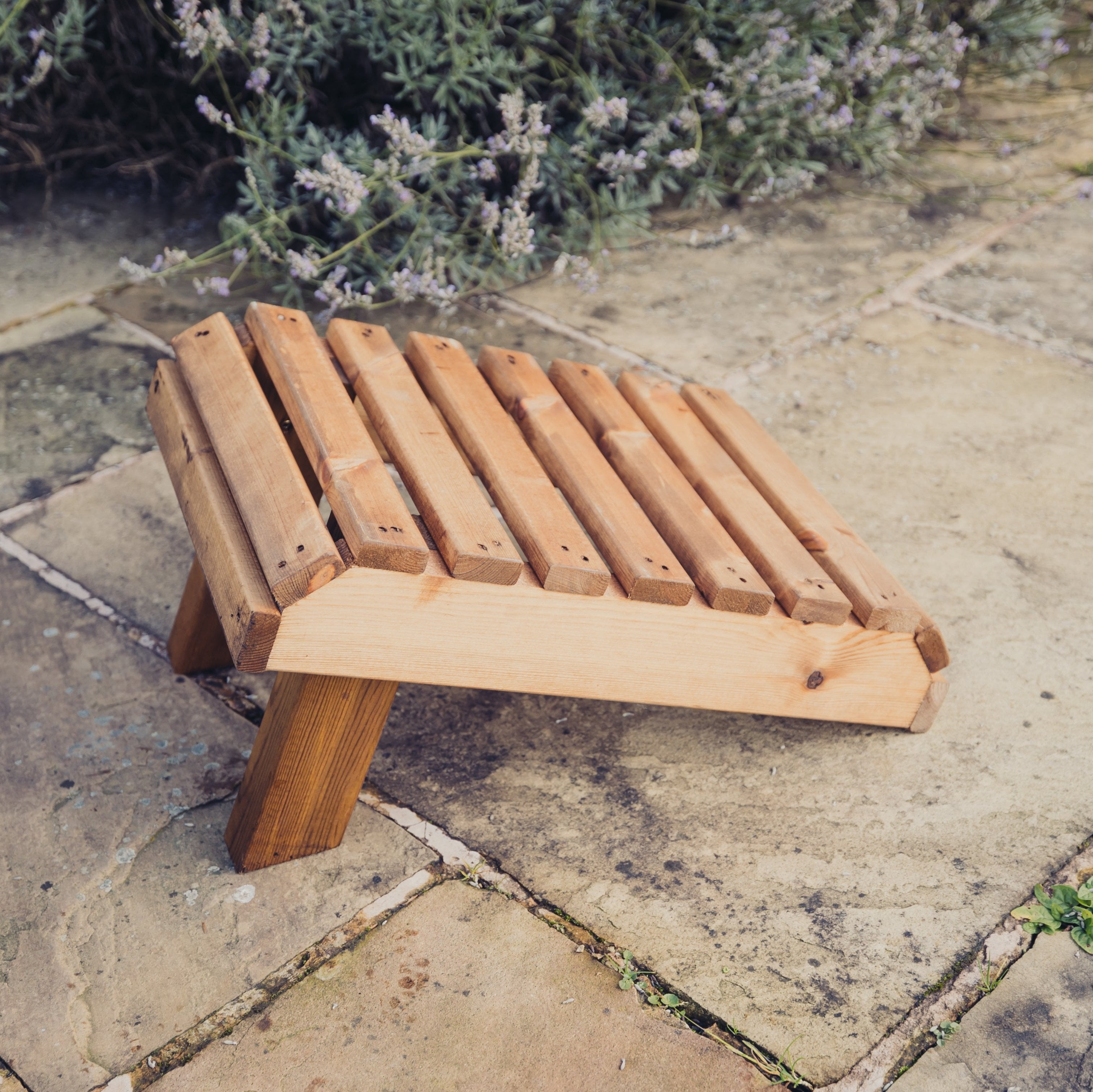 Outdoor wooden footstool discount