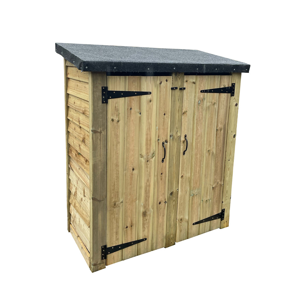 Timber double tool shed for outdoor tool and equipment storage