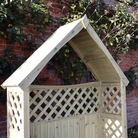 Wooden garden arbour with storage