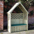 Wooden garden arbour with storage