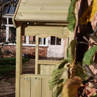 Wooden garden arbour with storage