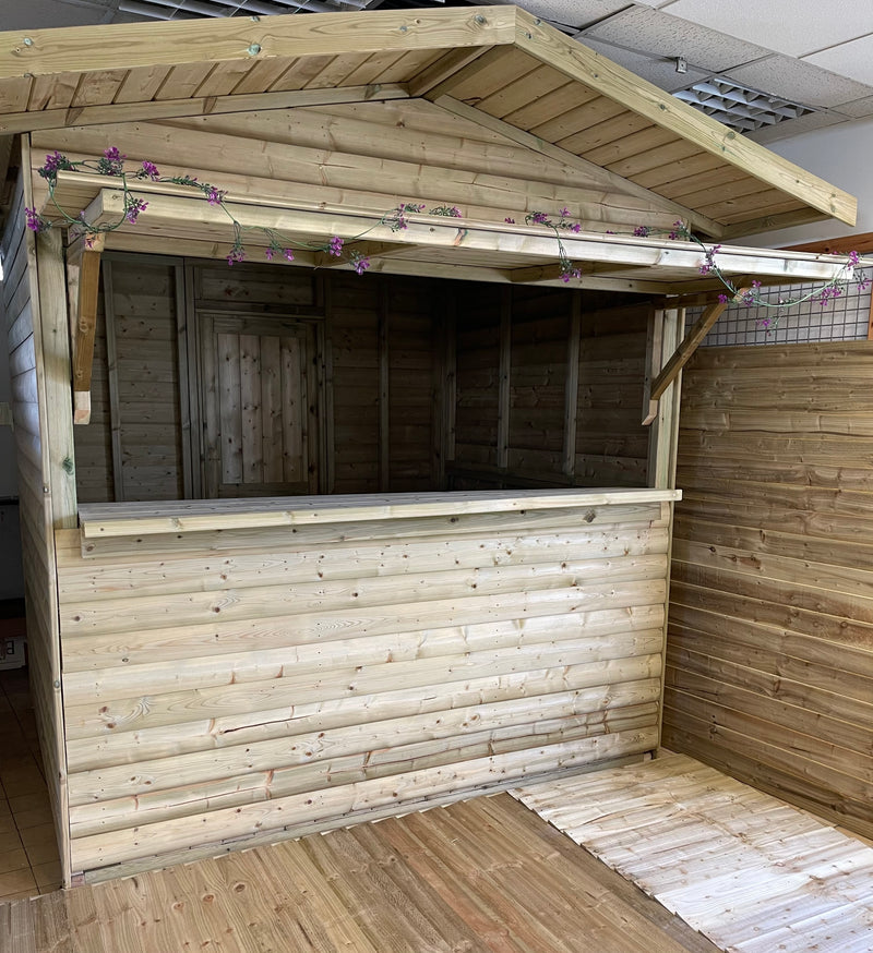 2.4m market chalet with secure serving hatch