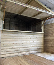 Pressure-treated timber Christmas market chalet