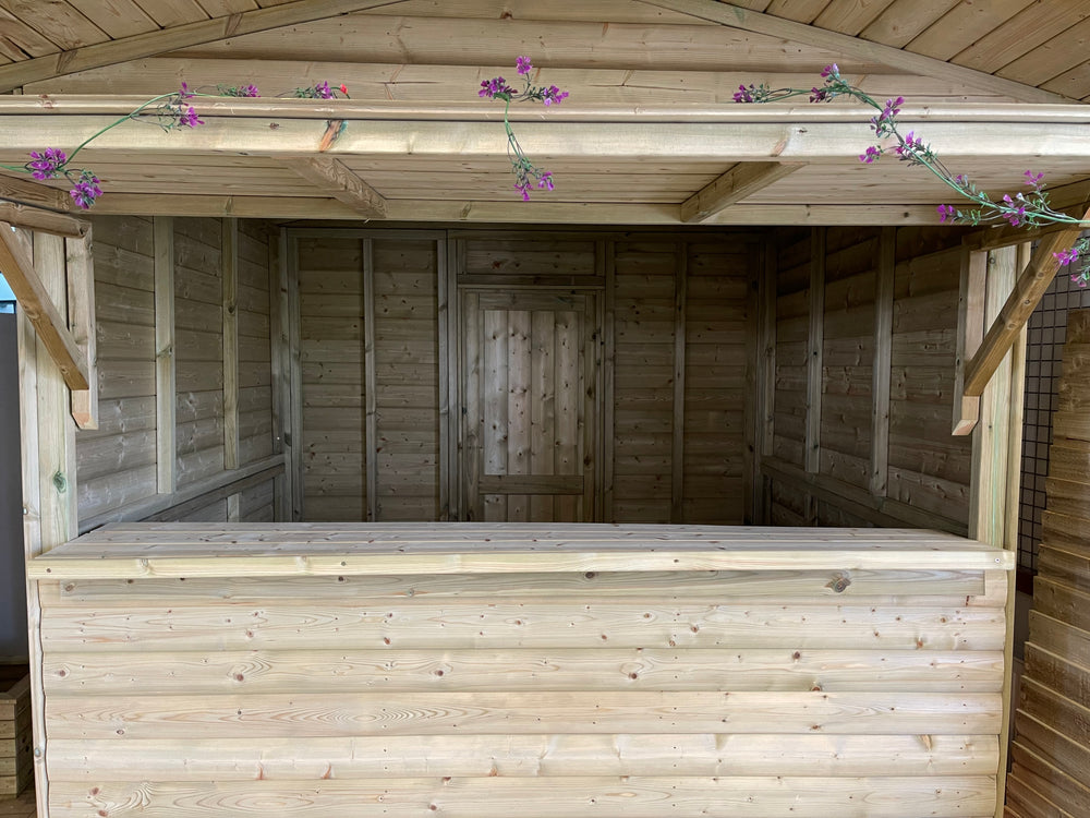 Wooden event chalet for retail and food trading