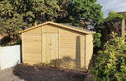 14x12 heavy duty apex garden shed with double doors and no windows