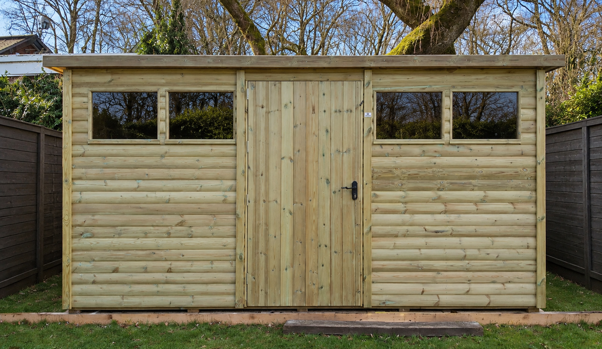 Heavy Duty Pent Shed – Large Central Door