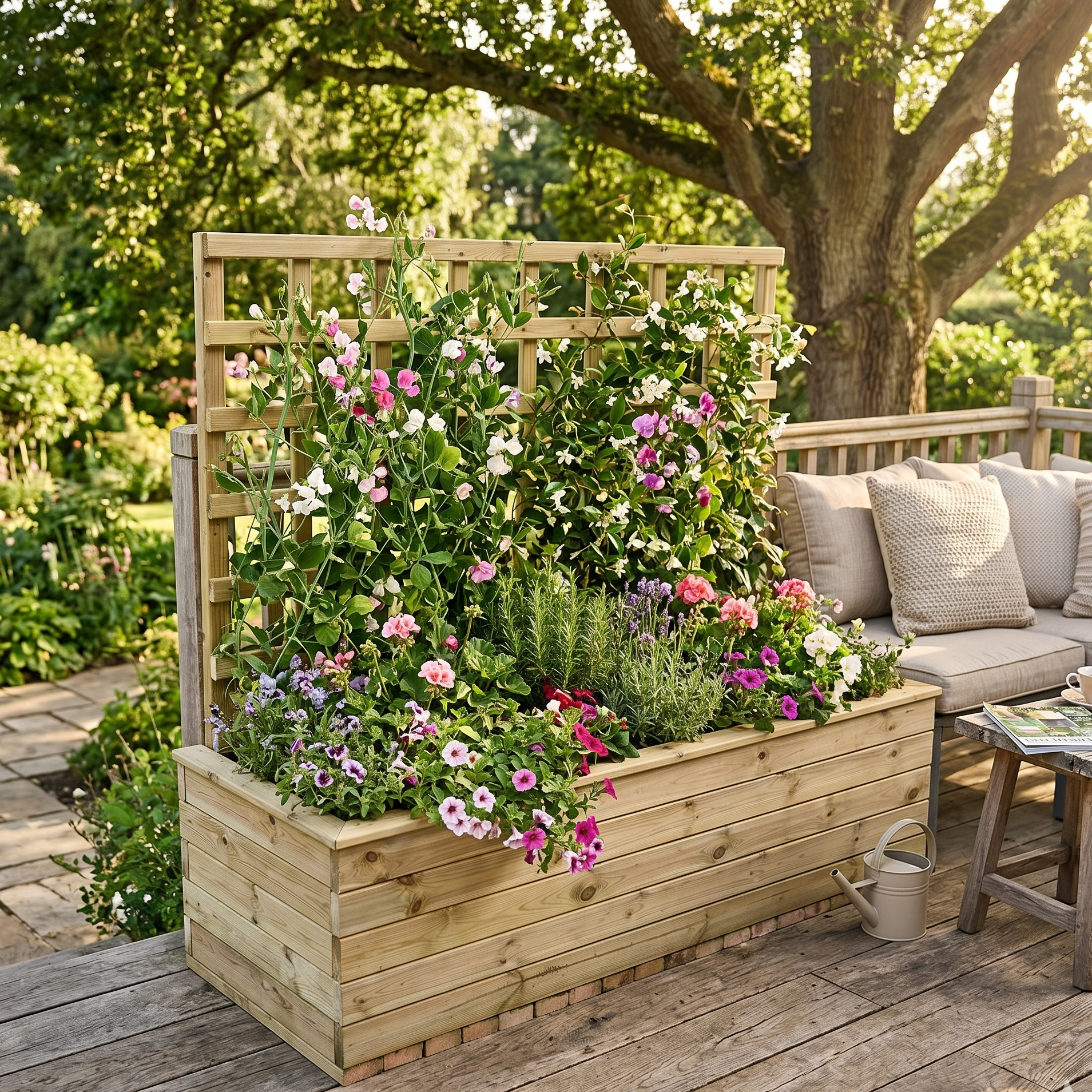 Large trough with trellis