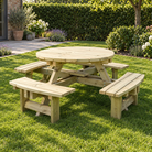 Westwood Round Picnic Table PT105 realistic garden setting