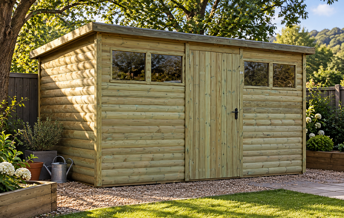 Heavy Duty Pent Shed – Large Central Door