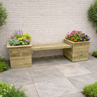 wooden planter bench
