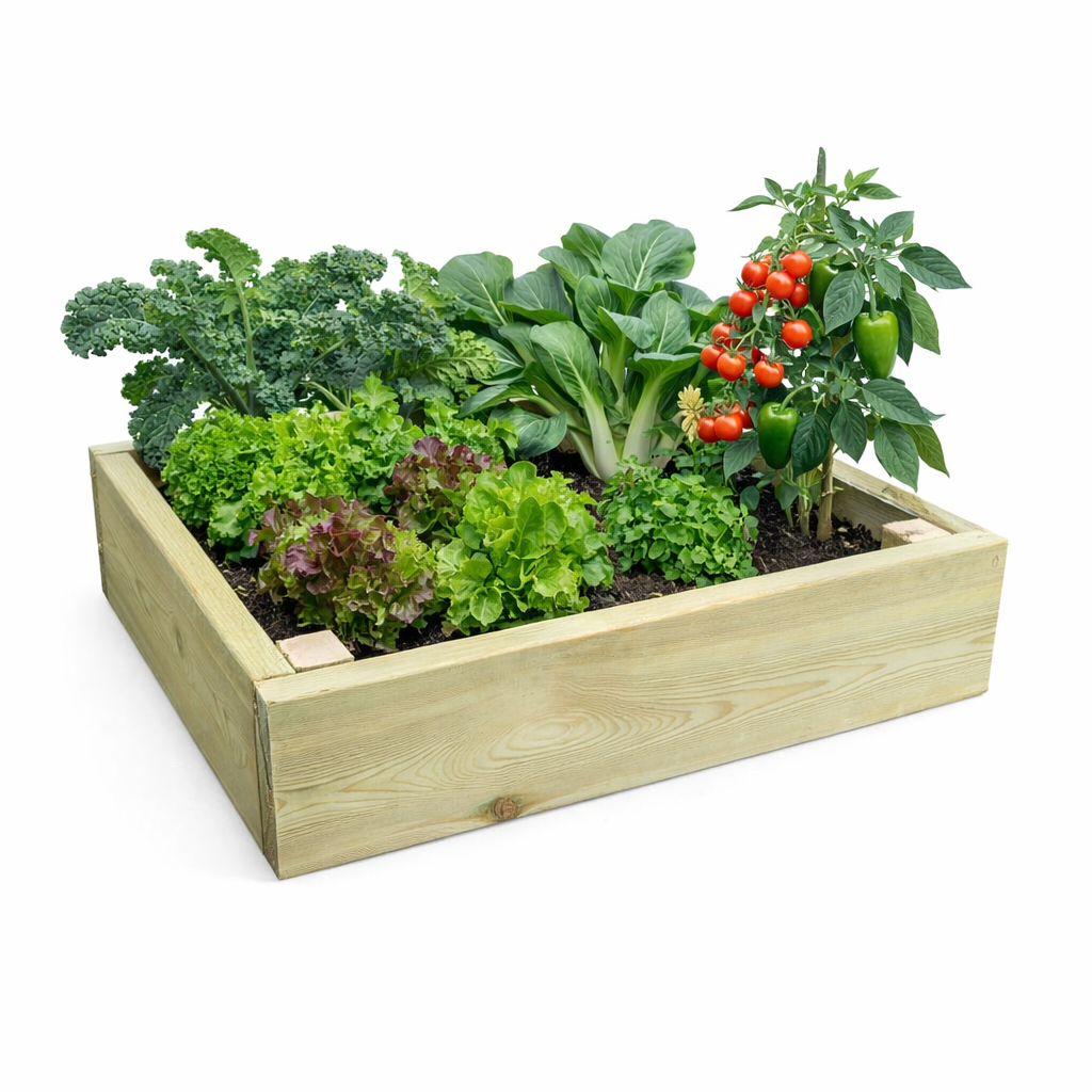 wooden raised bed