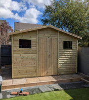 Heavy duty apex garden shed with two windows