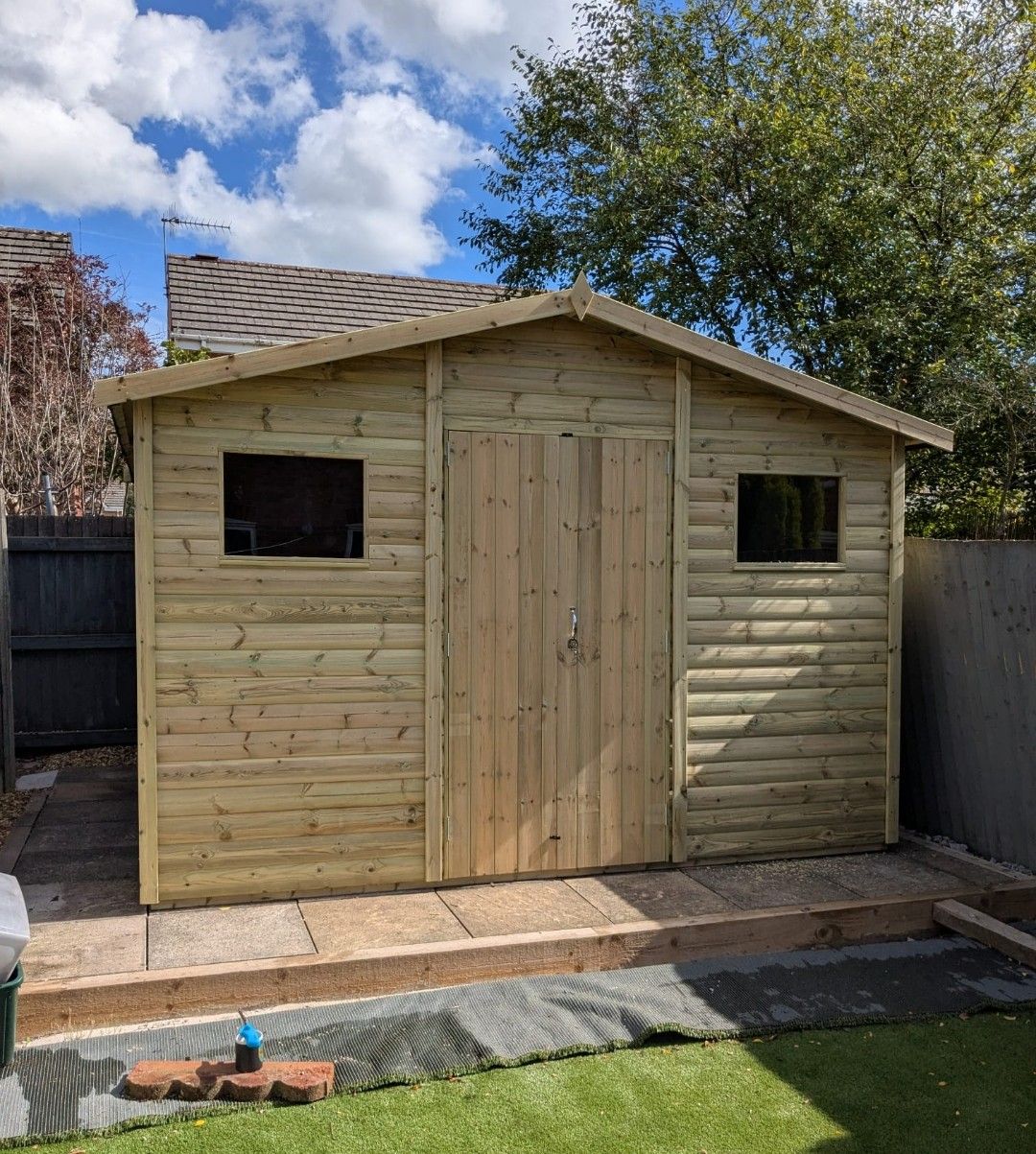 Heavy duty apex garden shed with two windows