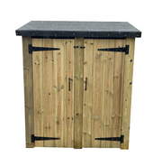 Heavy duty pressure-treated double tool shed for garden storage