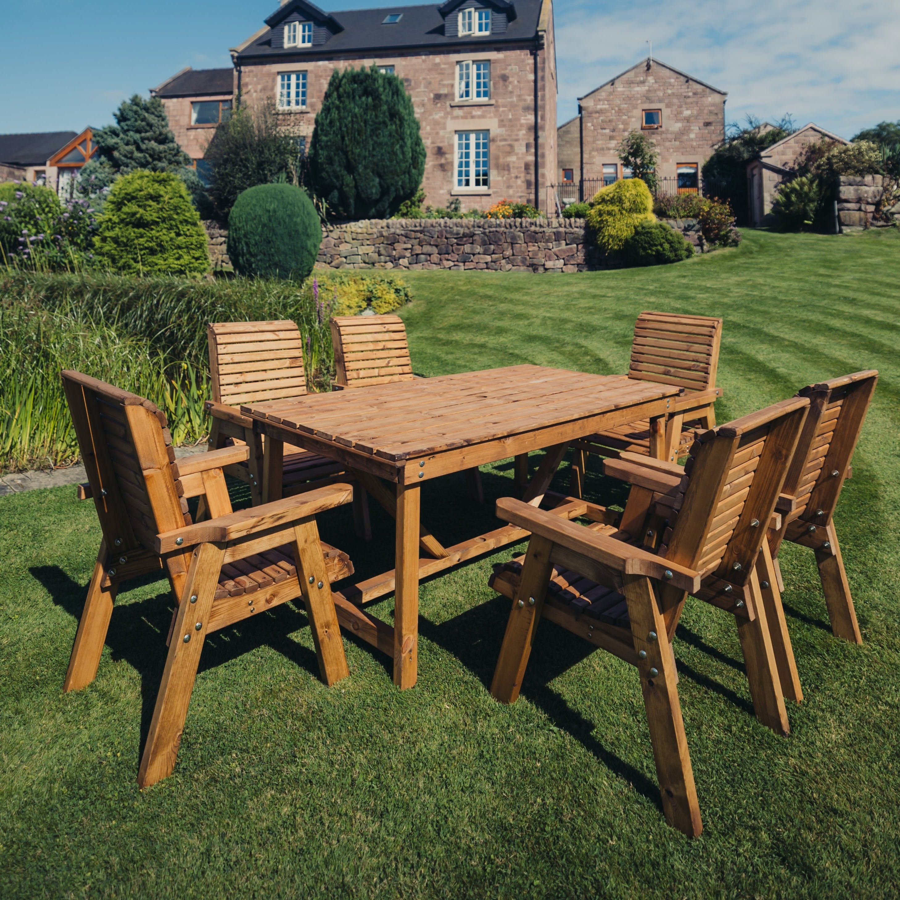 Valley Table Set - Sits 6 - 6 Chairs – Churnet Valley Garden Furniture