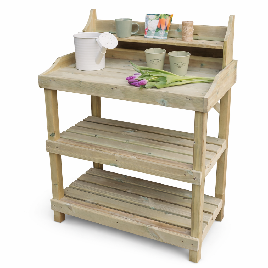 Wooden potting table