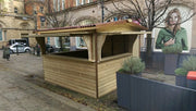 Timber triple serving chalet for events and festivals