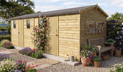 Abbey large double garden shed with two storage sections
