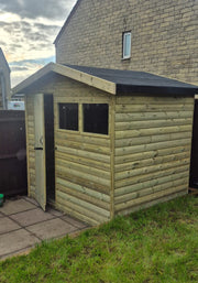 Heavy duty apex garden shed with left-hand door and window option
