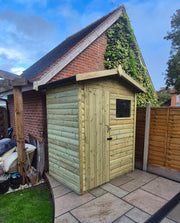 Apex garden shed with left-hand door and front window