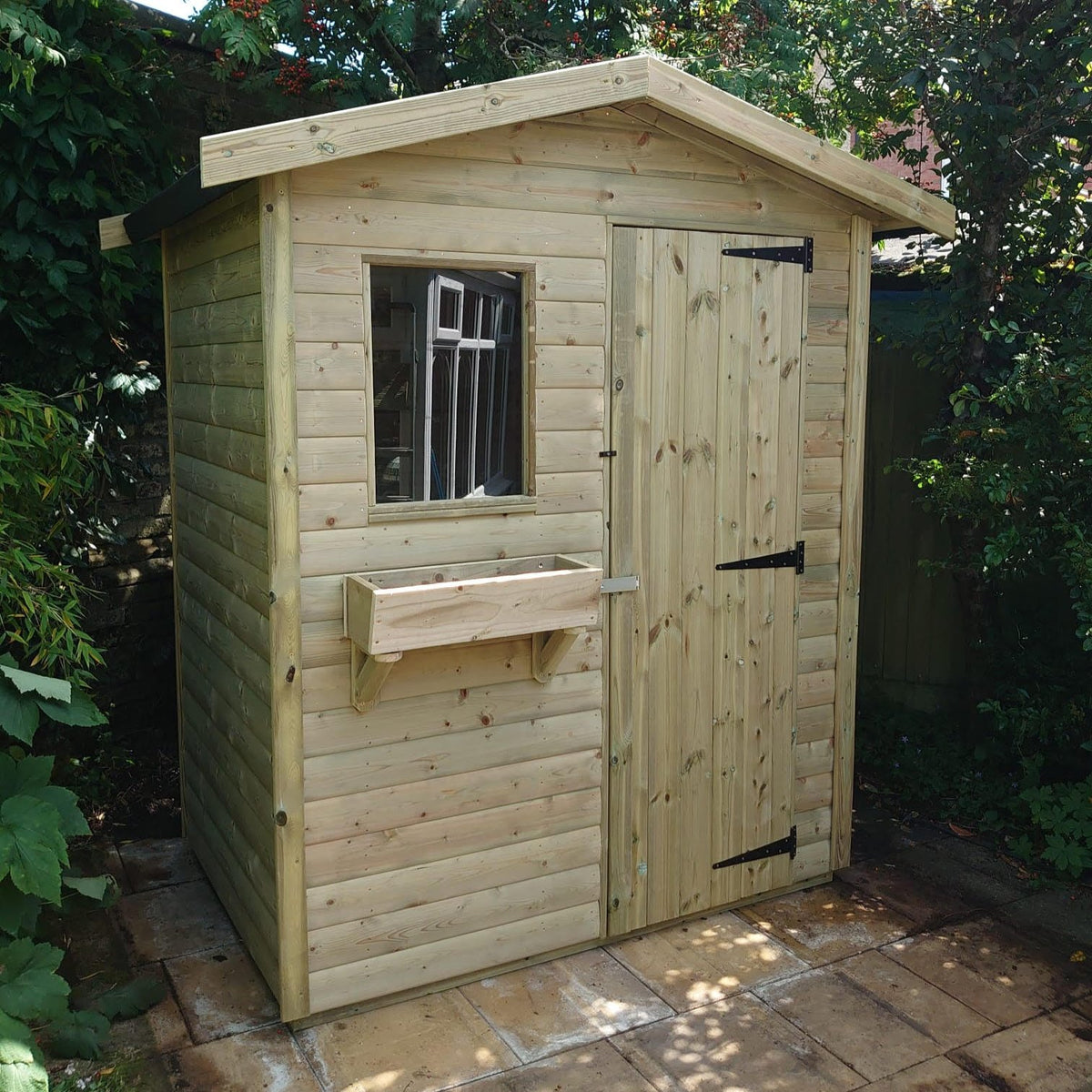 8x6 apex garden shed with front window