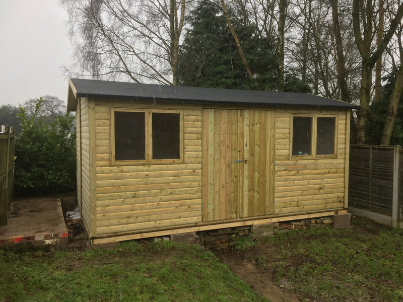 Large Ashbourne pressure-treated garden shed exterior