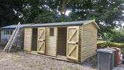 Abbey double garden shed showing two-section layout