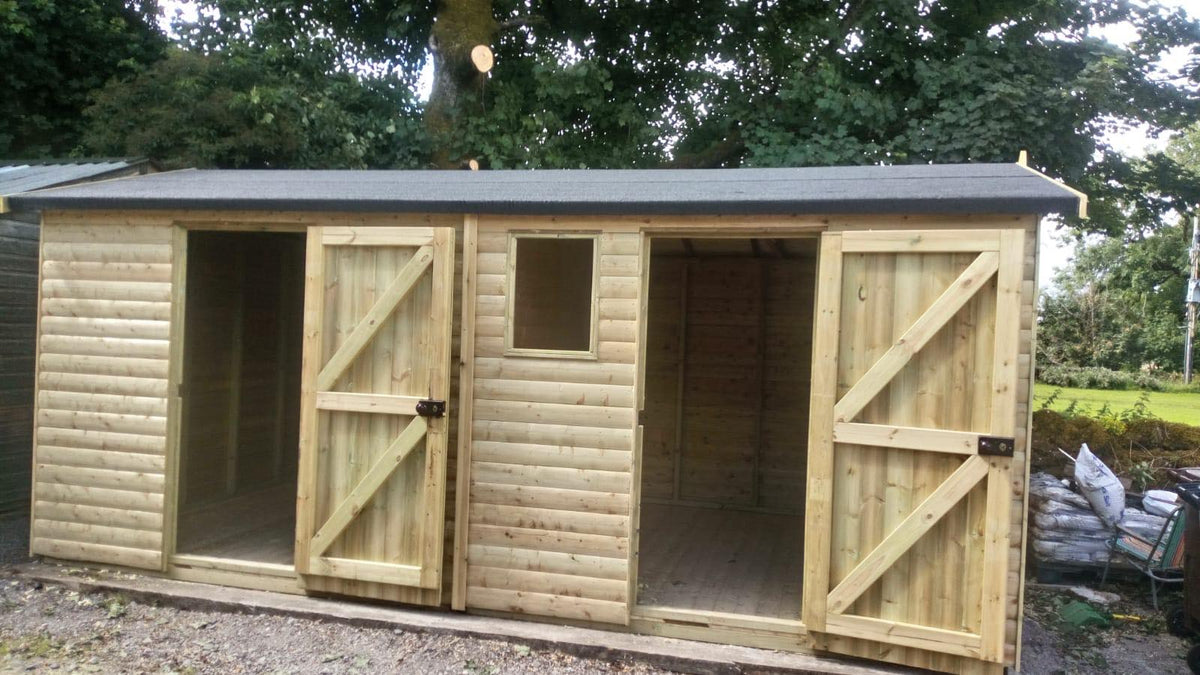 Abbey heavy duty double timber shed exterior