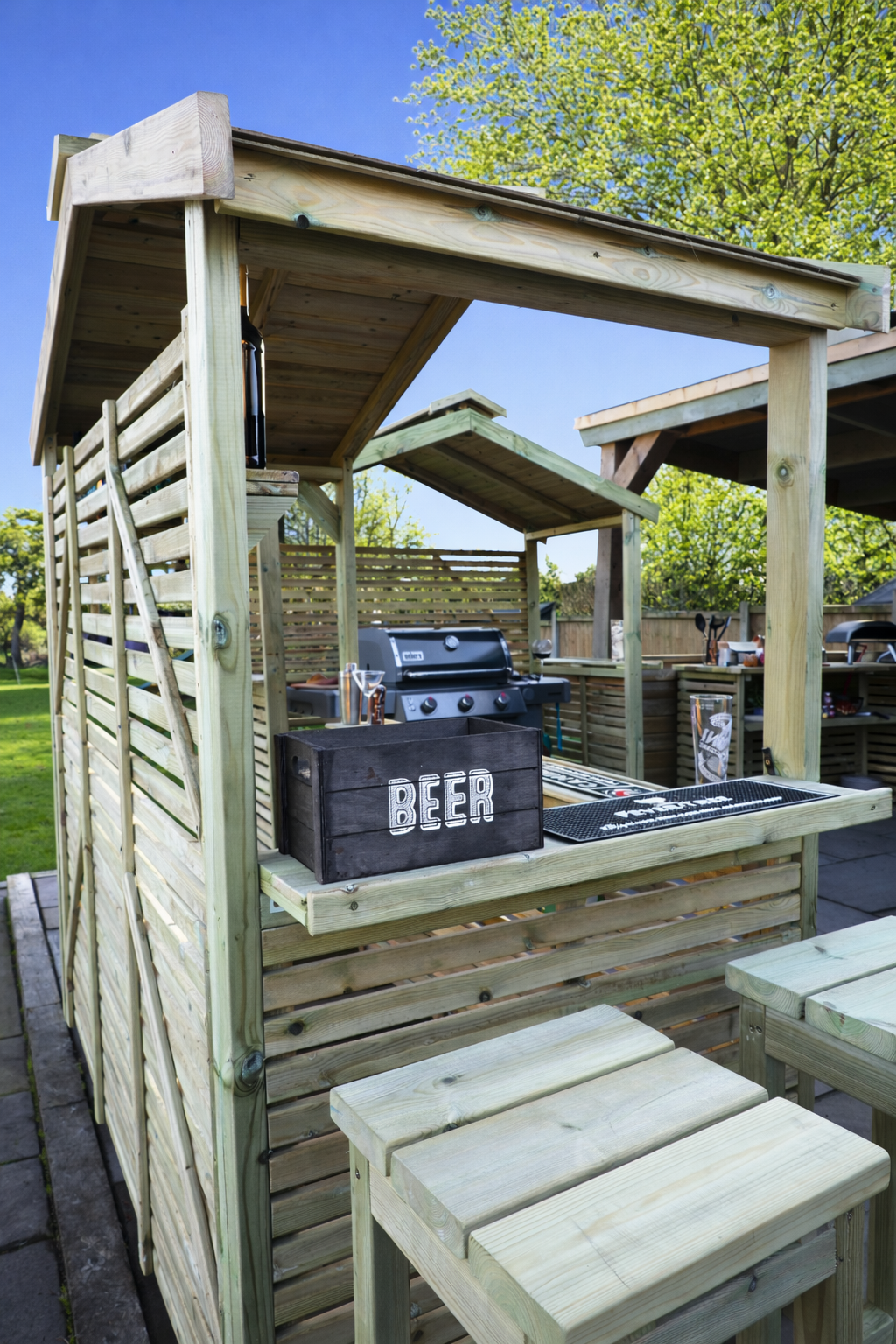 Wooden outdoor bar