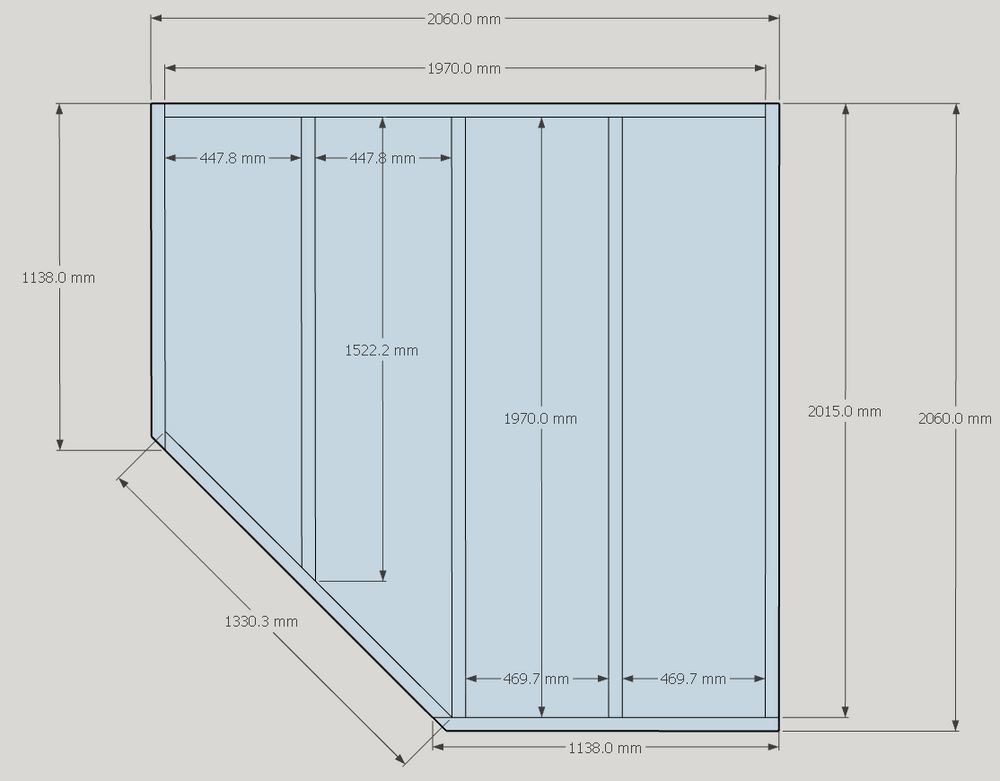 Glossop 7ft x 7ft corner summerhouse floor plan