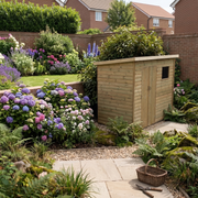 Heavy-duty pent shed with double doors and single front window