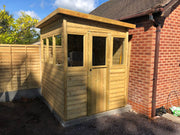 7x6 garden potting shed with glazed frontage